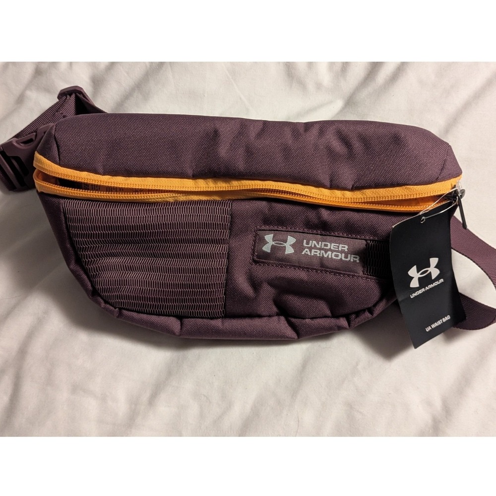 New Under Armour Unisex Waist‎ Bag Fanny Pack Ash Plum/Omega Orange/Halo Gray